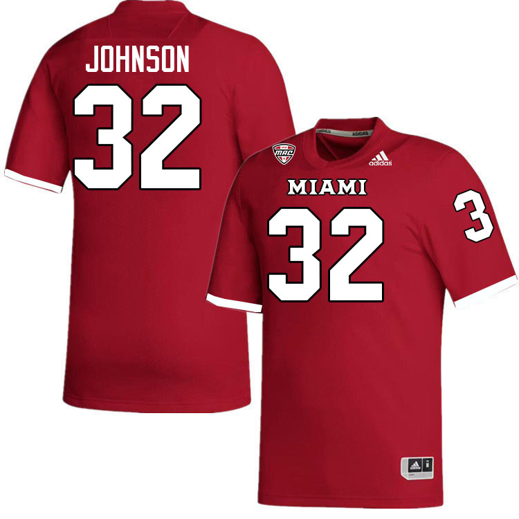 Miami University Redhawks #32 Devin Johnson College Football Jerseys Stitched-Red